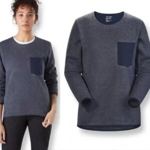 Women's Arcteryx Covert Sweater Fleece Pullover Blue heathered Small